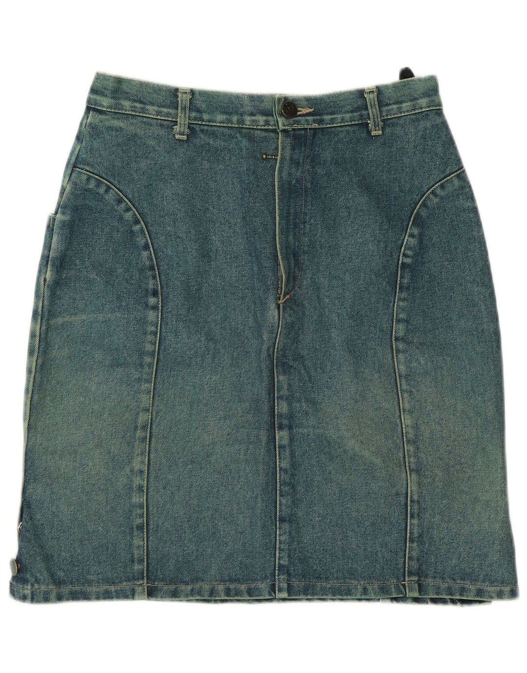Lee Cooper Damen Jeansrock IT 42 Medium W26 Grüne Baumwolle