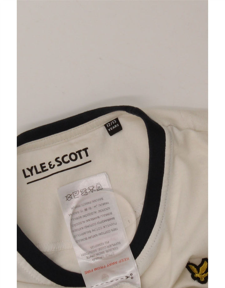 LYLE & SCOTT T-Shirt-Oberteil für Jungen, 12–13 Jahre, weiße Baumwolle