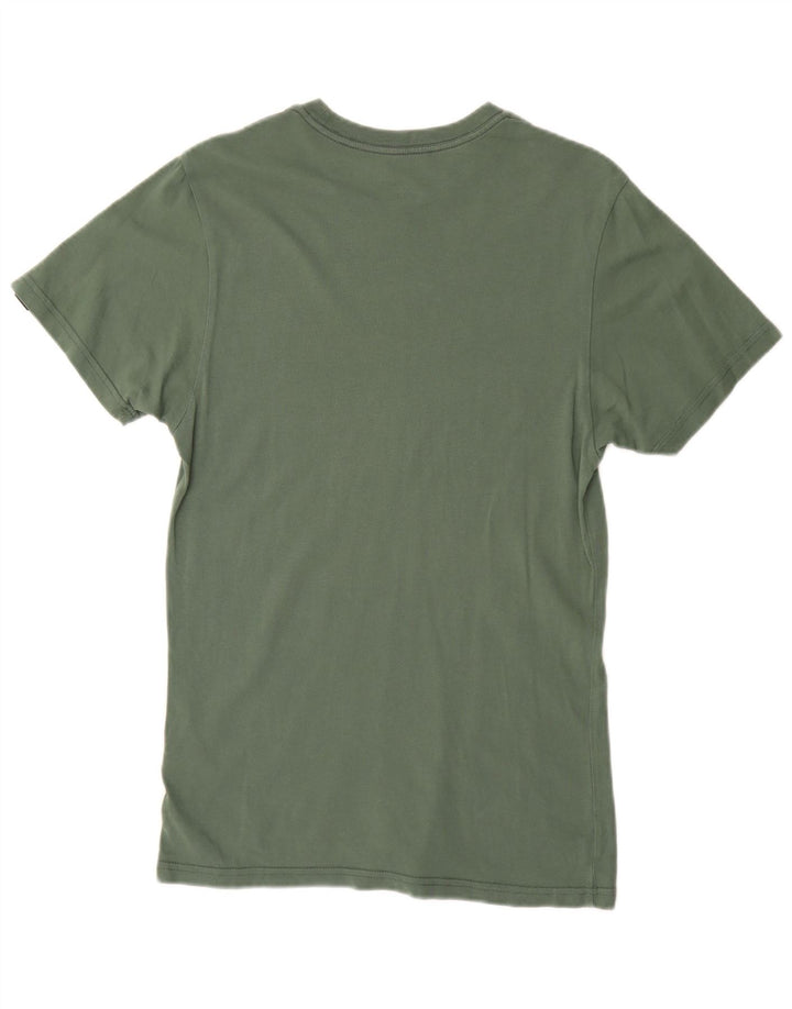 VANS Herren Custom Fit Grafik T-Shirt Top Small Grün Baumwolle