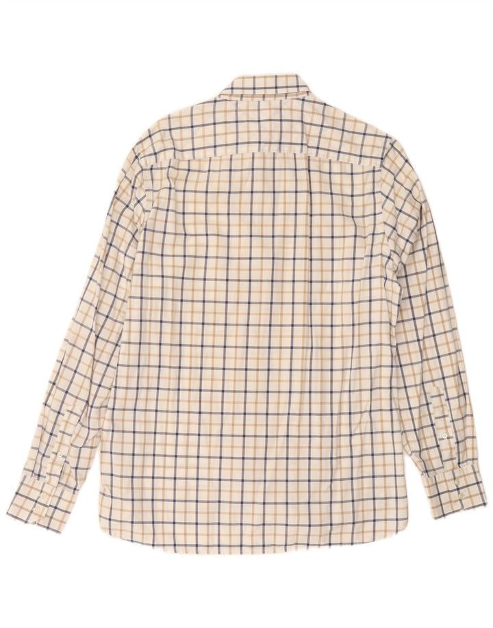 Tommy Hilfiger Herrenhemd Medium Off White Check Baumwolle 80er Jahre