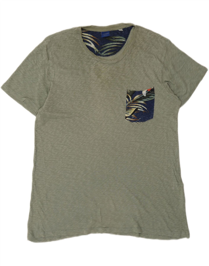 JACK & JONES Mens T-Shirt Top XL Green Cotton