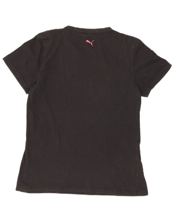 Puma Mädchen Grafik T-Shirt Top 15-16 Jahre Schwarz