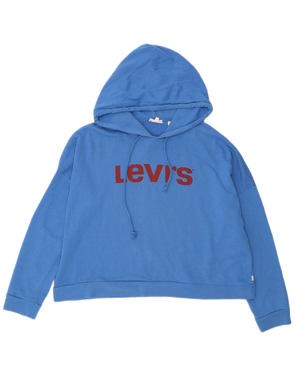 LEVI'S Damen-Kapuzenpullover mit Grafik, übergroß, UK 16, Größe L, Blau, Baumwolle