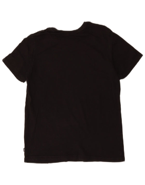 Puma Damen Grafik T-Shirt Top UK 10 Small Schwarz Baumwolle