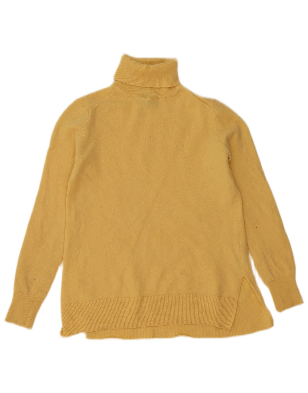 Massimo Dutti Damen-Pullover mit Rollkragen, UK 6, XS, gelbe Wolle