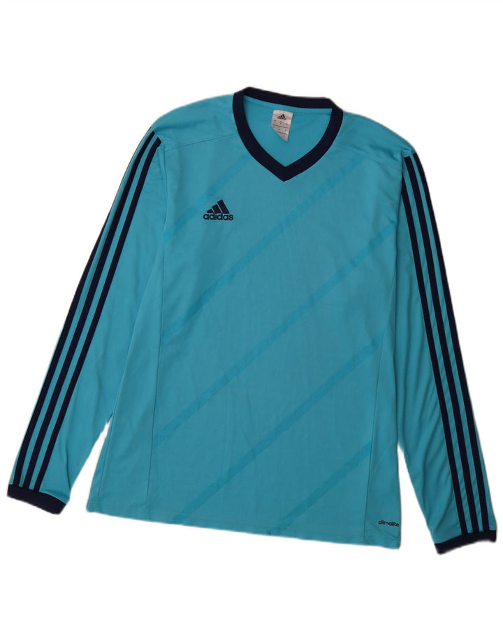 Adidas Herren Climalite Top Langarm Mittelblaues Polyester