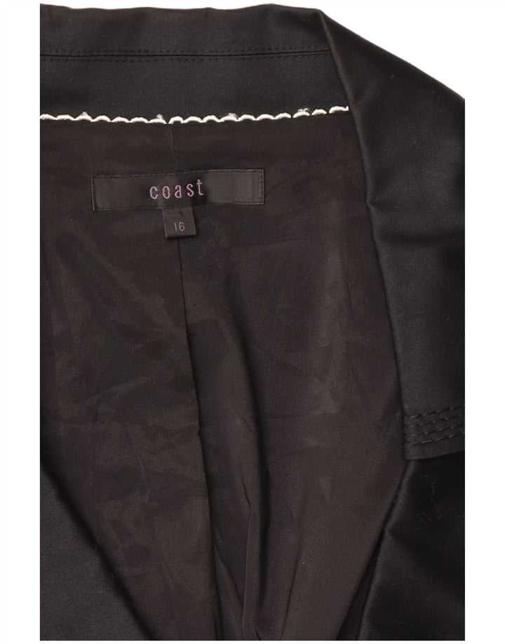 Coast Damen-Blazer mit 3/4-Ärmeln, offenem Schnitt, Gr. 40, Größe L, Schwarz, Baumwolle
