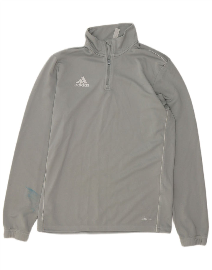Adidas Herren Aeroready Zip Neck Pullover Trainingsanzug Top Mittelgraues Polyester