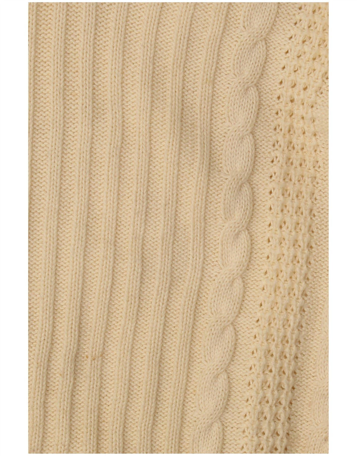 Mona Damen-Pullover mit V-Ausschnitt, UK 12, mittelbeige Baumwolle