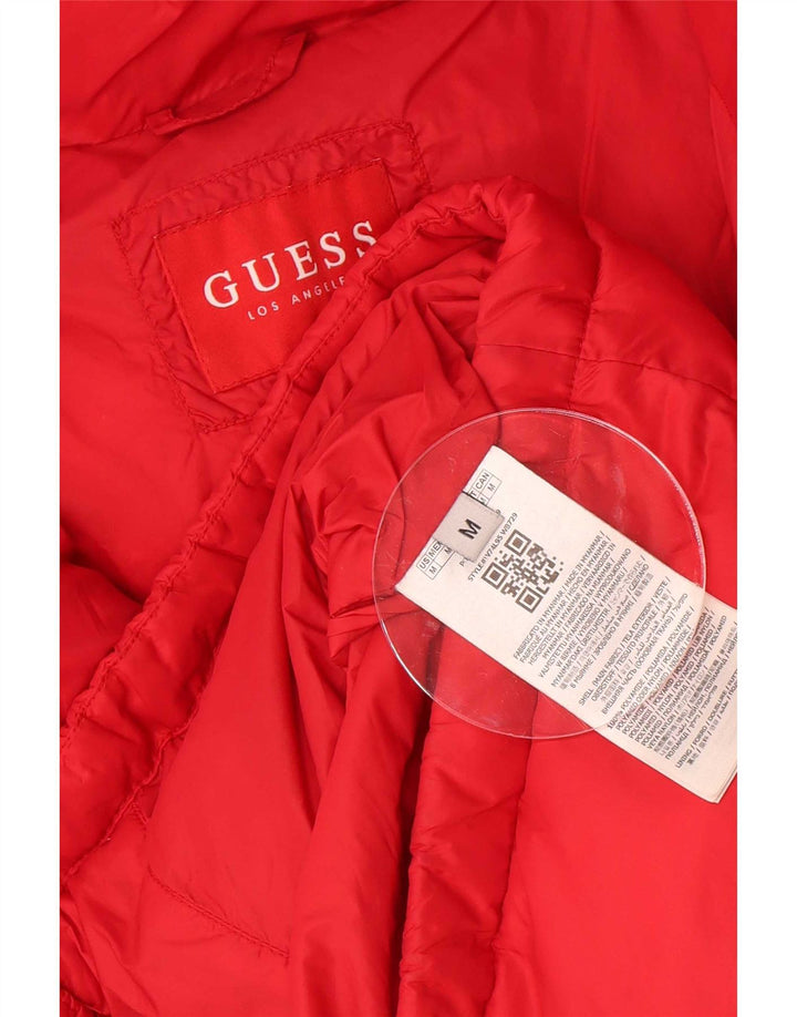 Guess Übergroße gepolsterte Damenjacke UK 14 Mittelrotes Polyamid