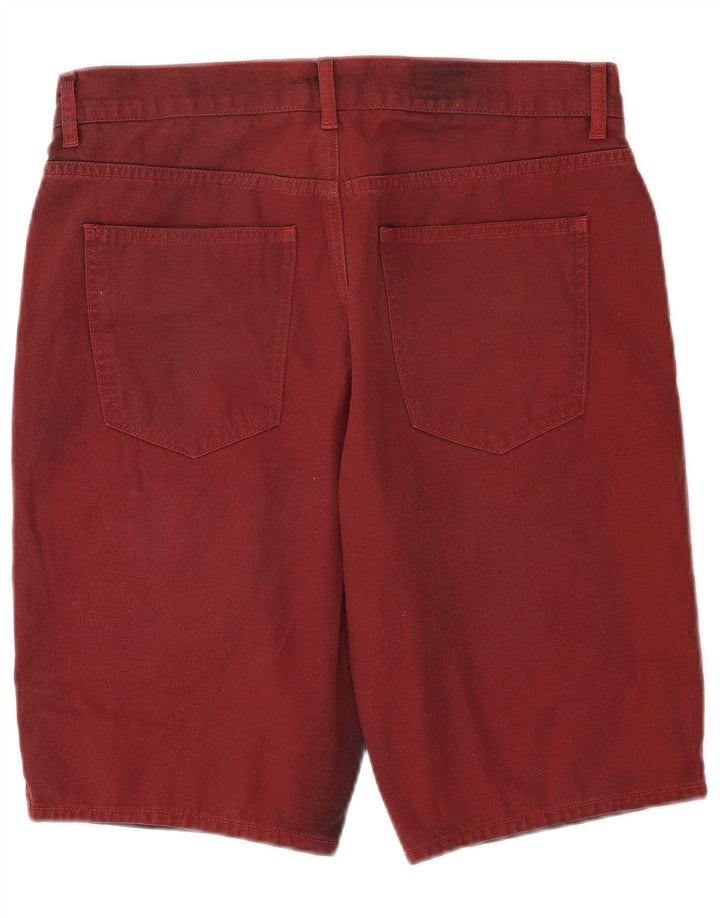 Marks & Spencer Herren Jeansshorts W32 Mittelrote Baumwolle