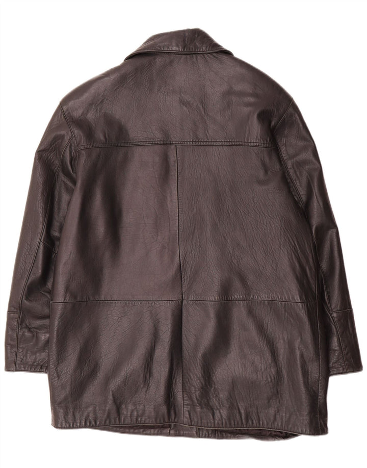 Giorgio Mobiani Damen Ledermantel UK 16 Lage Schwarz