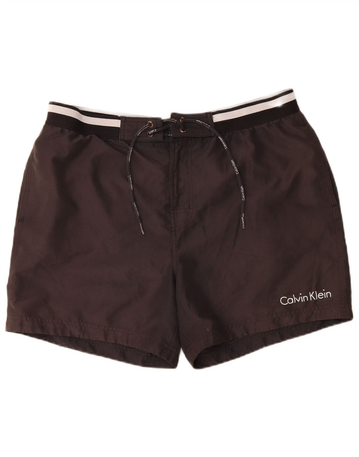 Calvin Klein Herren-Badeshorts mit Grafik, groß, aus schwarzem Polyester