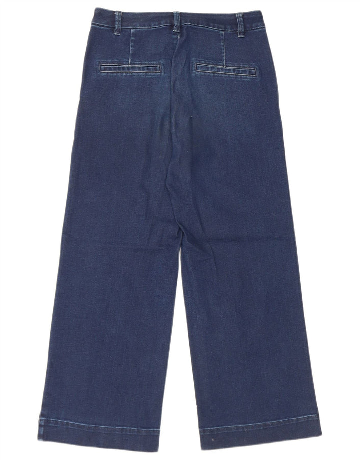 Massimo Dutti Damen Crop Jeans mit weitem Bein W26 L23 Blau
