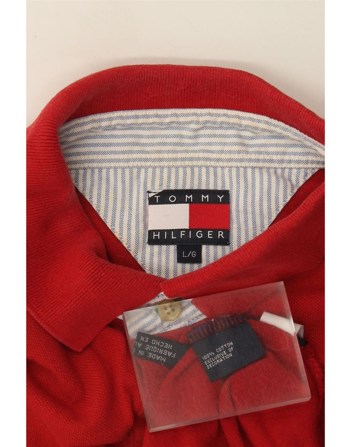 Tommy Hilfiger Herren-Poloshirt, große rote Baumwolle