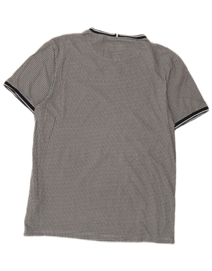 Ted Baker Herren T-Shirt Top Größe 3 Mittel Marineblau gepunktete Baumwolle