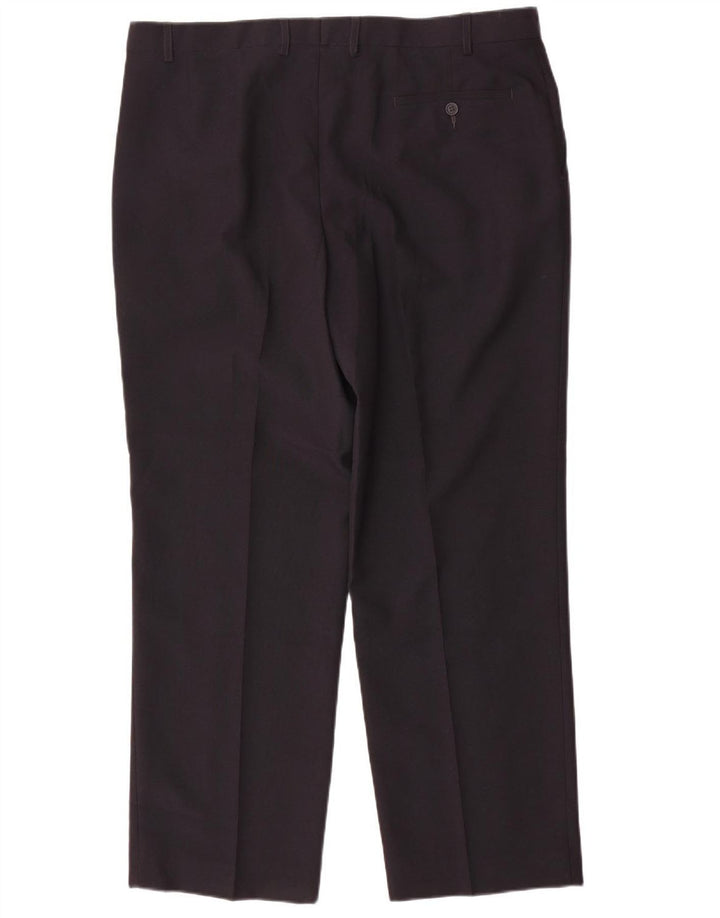 Gerade Herren-Anzughose von Marks & Spencer, W40, L31, marineblaues Polyester