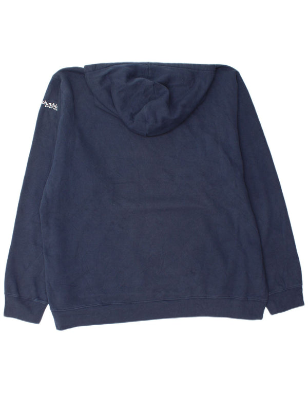 Columbia Mens Graphic Hoodie Jumper XL Navy Blue Cotton