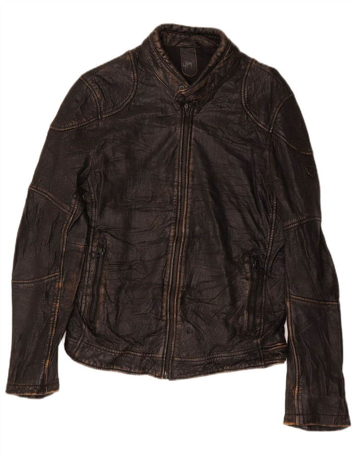 Gypsy Herren Lederjacke UK 38 Medium Schwarz