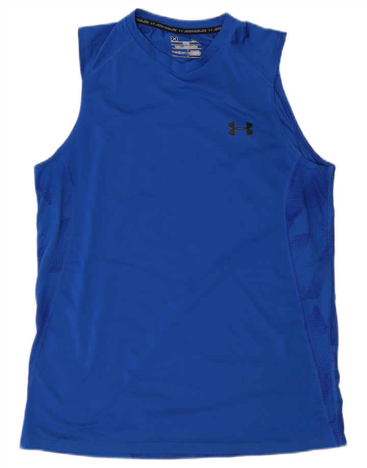 Under Armour Herren Heat Gear Weste Top Mittelblaues geometrisches Polyester