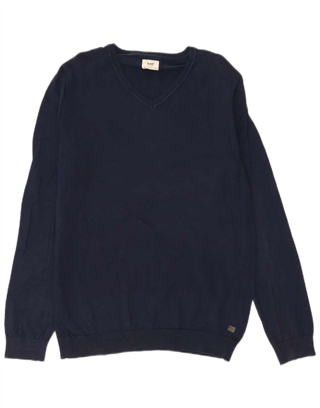 Lee Herren-Pullover mit V-Ausschnitt, mittlere marineblaue Baumwolle