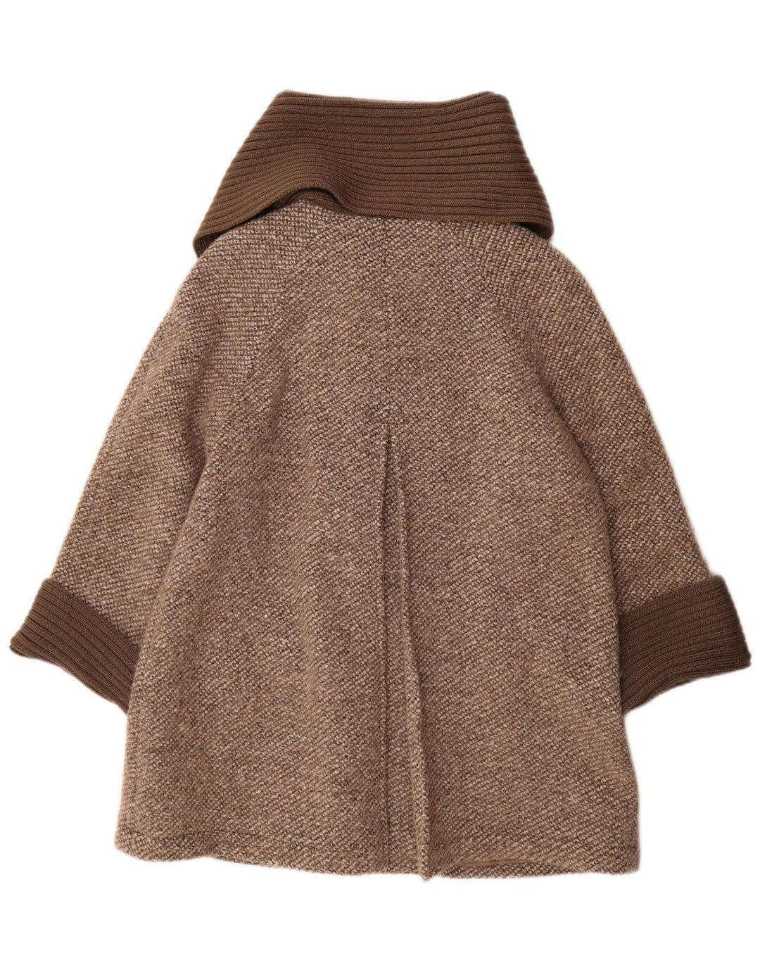 Luisa Spagnoli Damen Mantel UK 14 Mittelbraun gesprenkelte Wolle