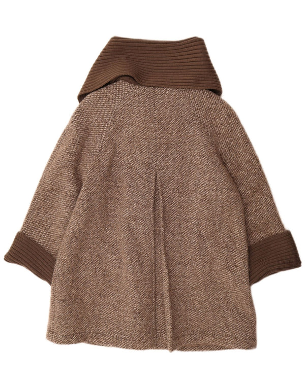 Luisa Spagnoli Damen Mantel UK 14 Mittelbraun gesprenkelte Wolle