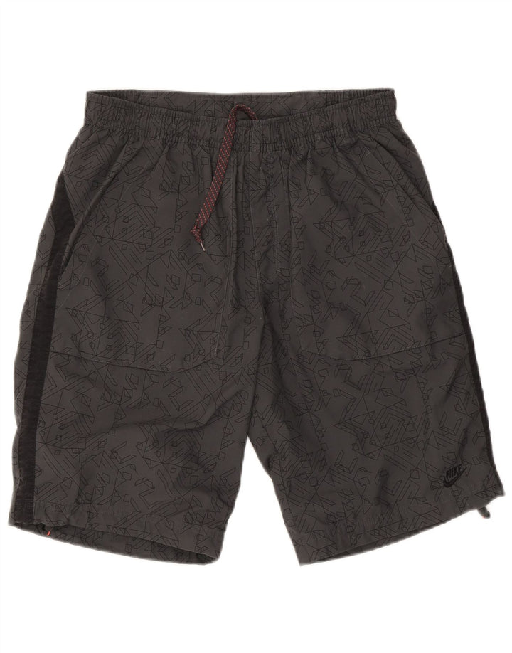 Nike Herren-Sportshorts aus mittelgrauem, geometrischem Polyester