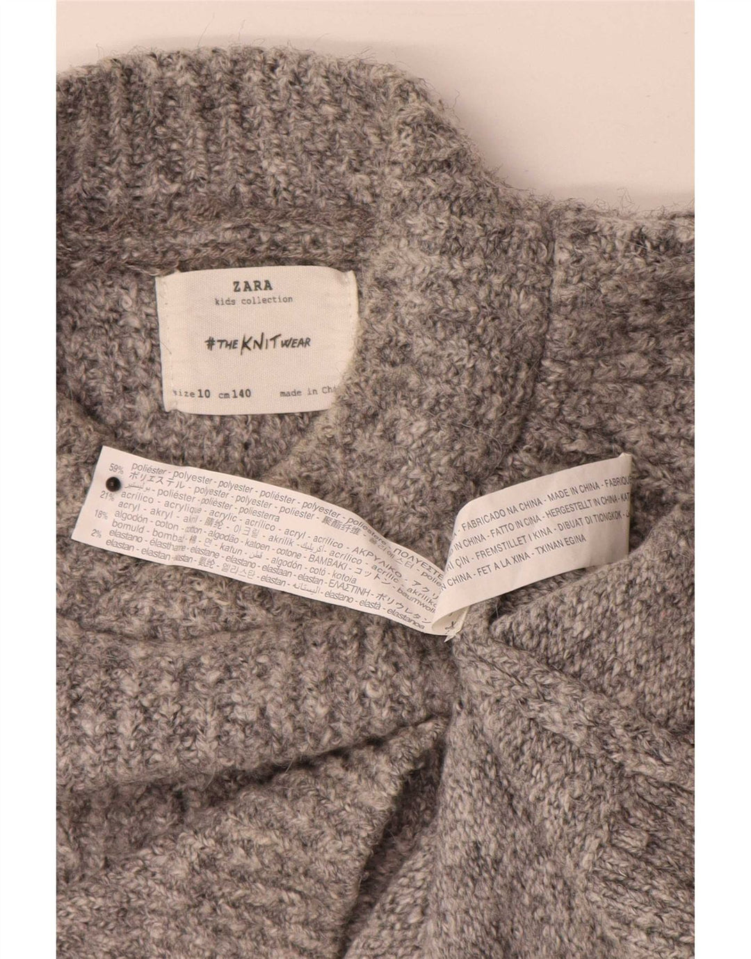 Zara Rollkragenpullover für Mädchen, 9–10 Jahre, graues Polyester