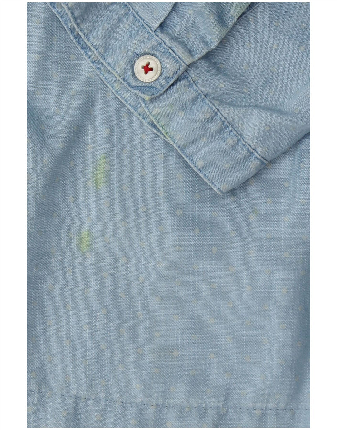 LAURA ASHLEY Womens Pullover Shirt UK 12 Medium Blue Spotted Cotton