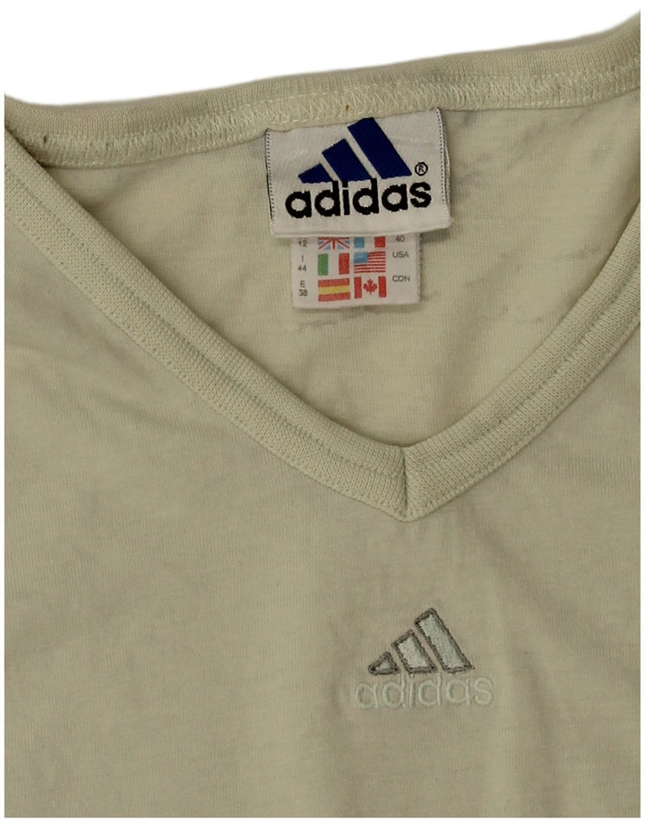 Adidas Damen T-Shirt Top UK 12 Medium Beige