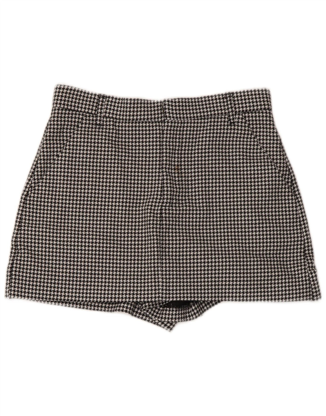 Zara Damen Chinoshorts Small W26 Schwarzer Hahnentritt