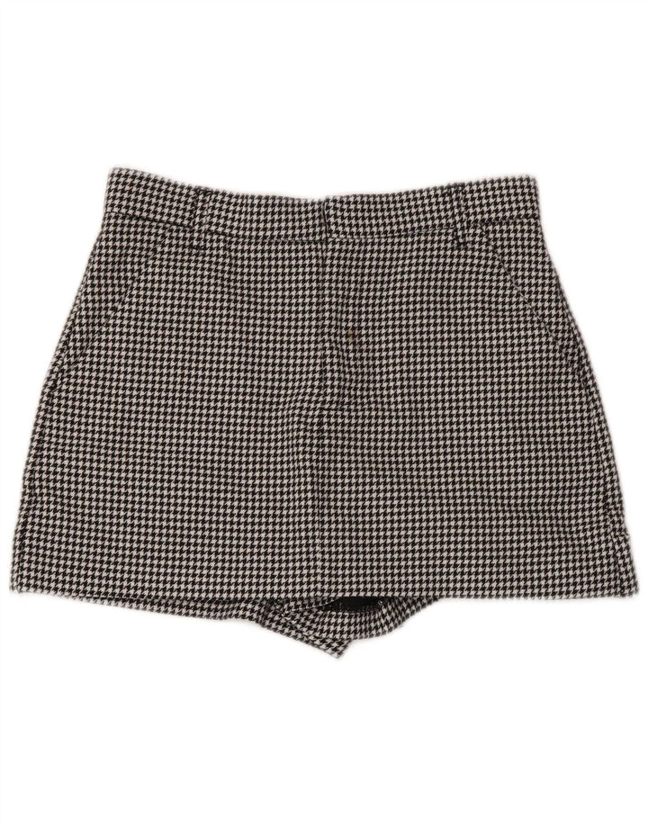 Zara Damen Chinoshorts Small W26 Schwarzer Hahnentritt