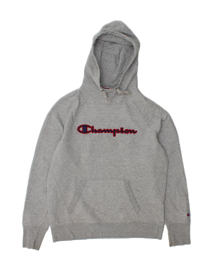 CHAMPION Mens Graphic Hoodie Jumper Medium Grey Cotton Vintage Champion and Second-Hand Champion from Messina Hembry 