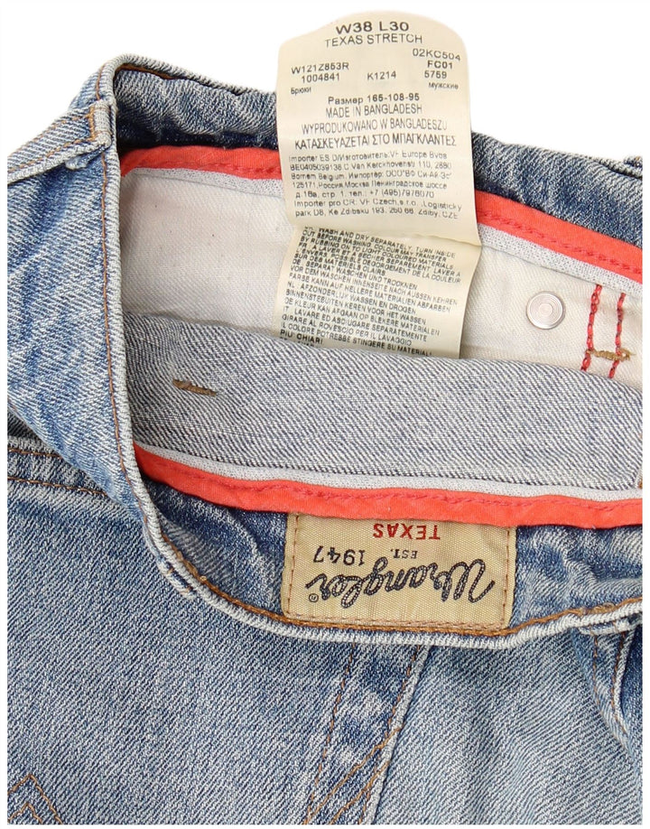 Wrangler Herren Texas Stretch Straight Jeans W38 L30 Blaue Baumwolle
