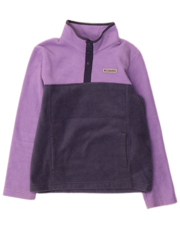 Columbia Fleece-Pullover für Mädchen, 10–11 Jahre, Mittelviolett, Farbblock