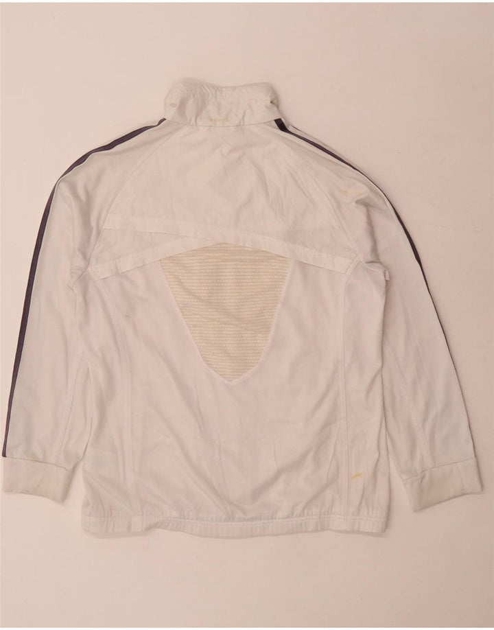 Adidas Damen Climalite Trainingsanzug Top Jacke UK 14 Large Weiß Polyester