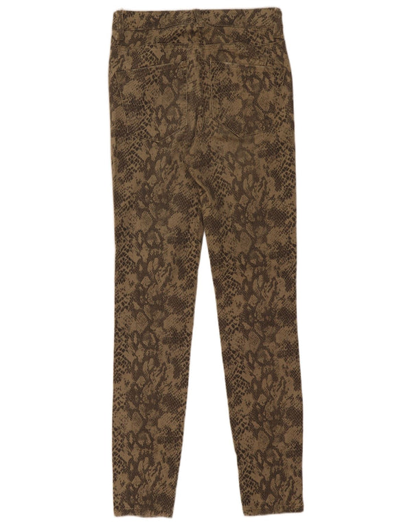 Zara Damen Skinny Jeans EU 36 XS W26 L28 Khaki Animal Print