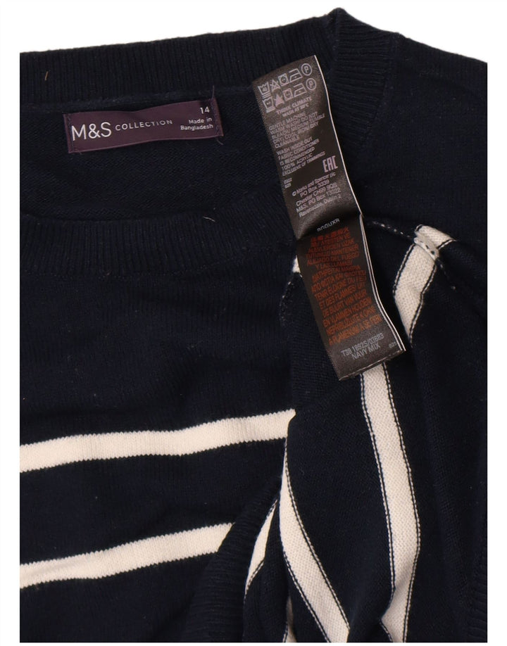 Marks & Spencer Damen-Pullover mit Rundhalsausschnitt, Gr. 14, mittleres Marineblau