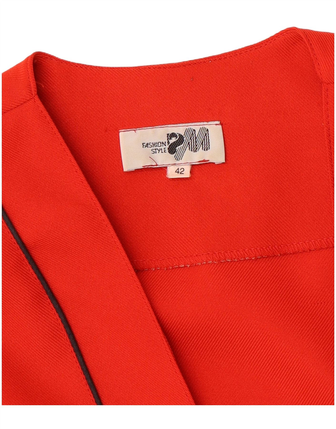 Vintage Damen offene Blazerjacke IT 42 Mittelrot gestreift