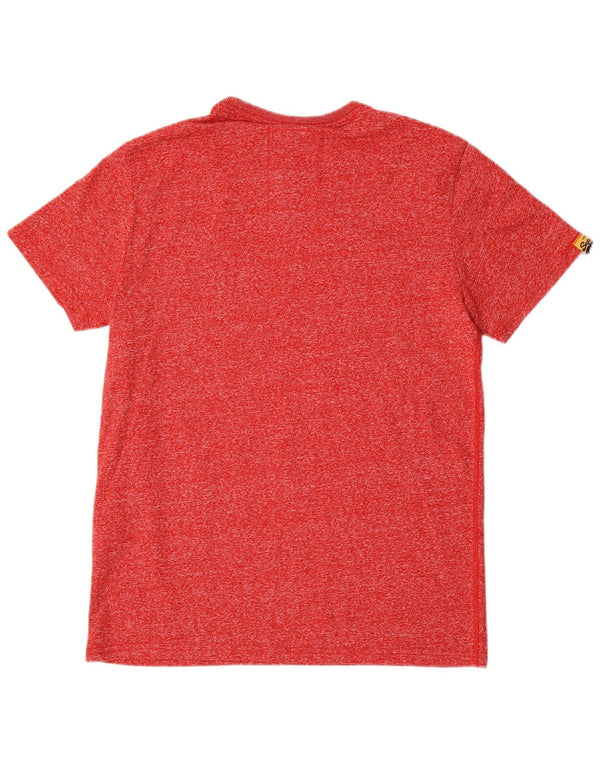 Superdry Herren Grafik-T-Shirt-Oberteil, groß, rot gesprenkelte Baumwolle