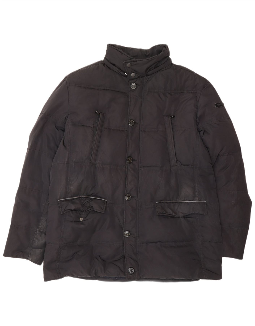 TRUSSARDI JEANS Herren Wattierte Jacke IT 56 3XL Schwarz Polyester