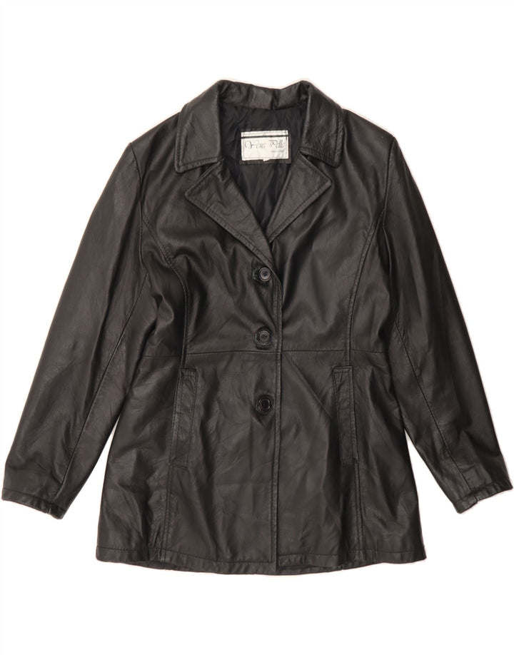 VINTAGE Womens Leather Jacket UK 16 Large Black Leather Vintage Vintage and Second-Hand Vintage from Messina Hembry 