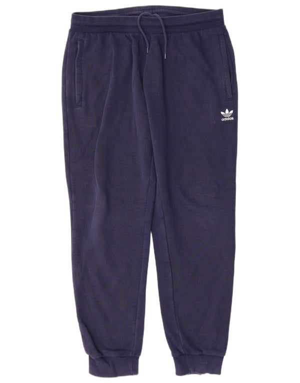 Adidas Herren-Trainingshose, Jogginghose, groß, marineblau, Baumwolle
