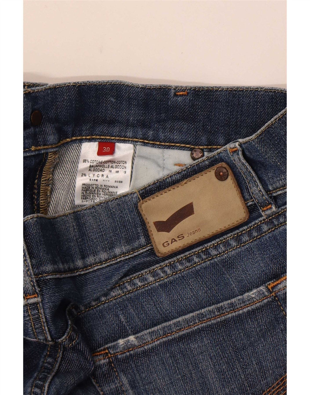 Gas Damen Bootcut Jeans W30 L32 Blaue Baumwolle