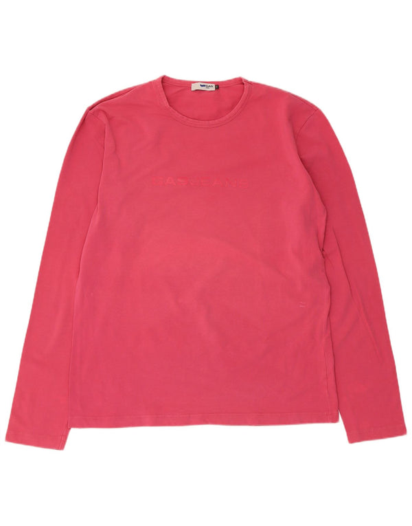 Gas Womens Graphic Top Langarm UK 20 2XL Rosa Baumwolle
