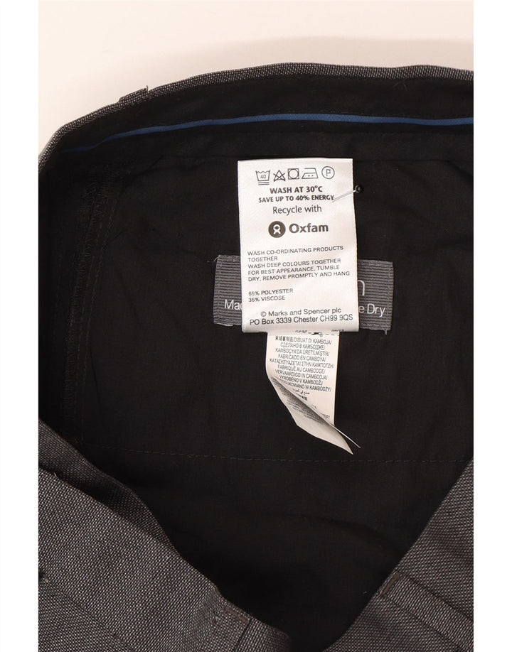 Gerade Herren-Anzughose von Marks & Spencer, W30, L35, grau, Polyester