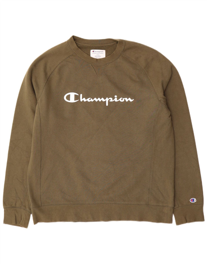 Champion Herren-Sweatshirt mit Grafik, groß, Khaki, Baumwolle