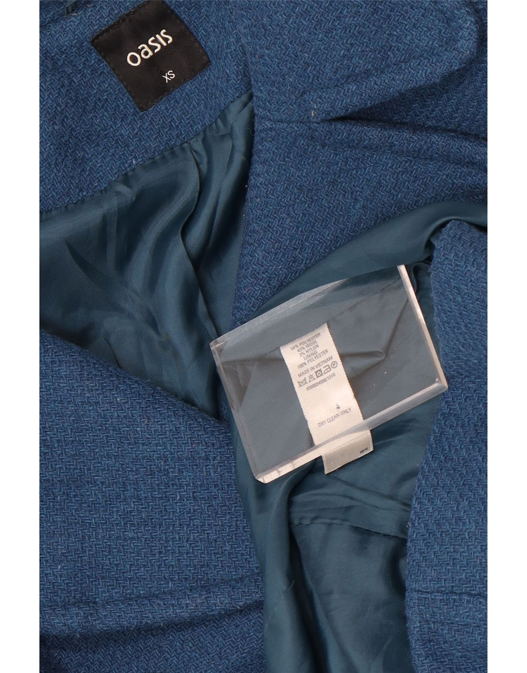 Oasis Zweireihiger Damenmantel UK 6 XS Blau Polyester