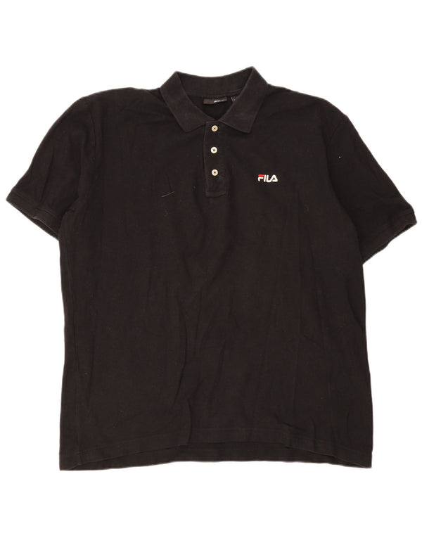 Fila Herren Poloshirt XL Schwarz Baumwolle
